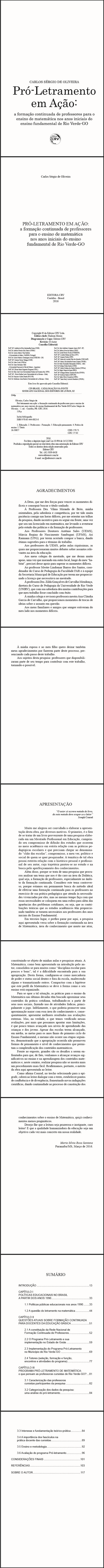 PRÓ-LETRAMENTO EM AÇÃO:<br>a formação continuada de professores para o ensino de matemática nos anos iniciais do ensino fundamental de Rio Verde-GO